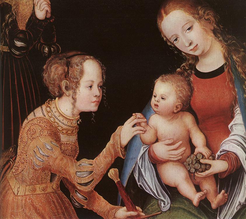 CRANACH, Lucas the Elder The Mystic Marriage of St Catherine (detail) fhg